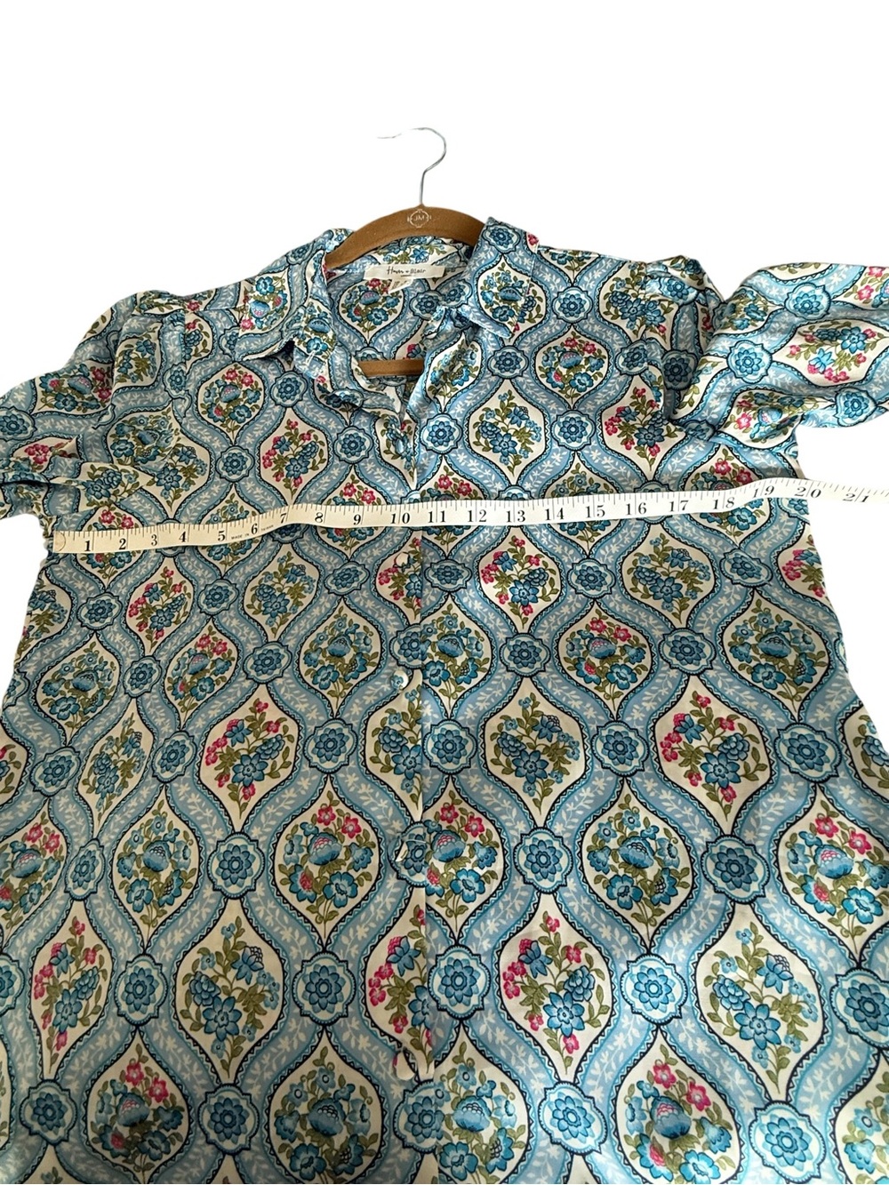 Haver& Blair London blouse covered buttons beautiful vibrant colors size s - Picture 6 of 10